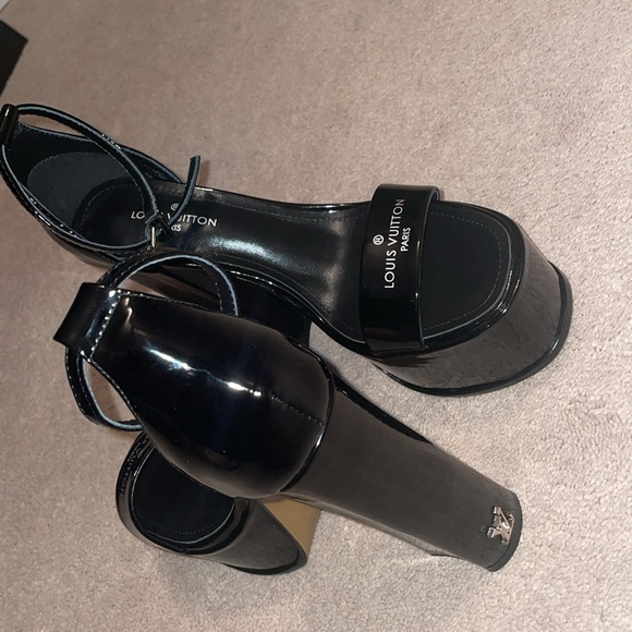 LV Style Platform Sandals LV high heels Patent Louis Vuitton style Fame - Picture 5 of 16